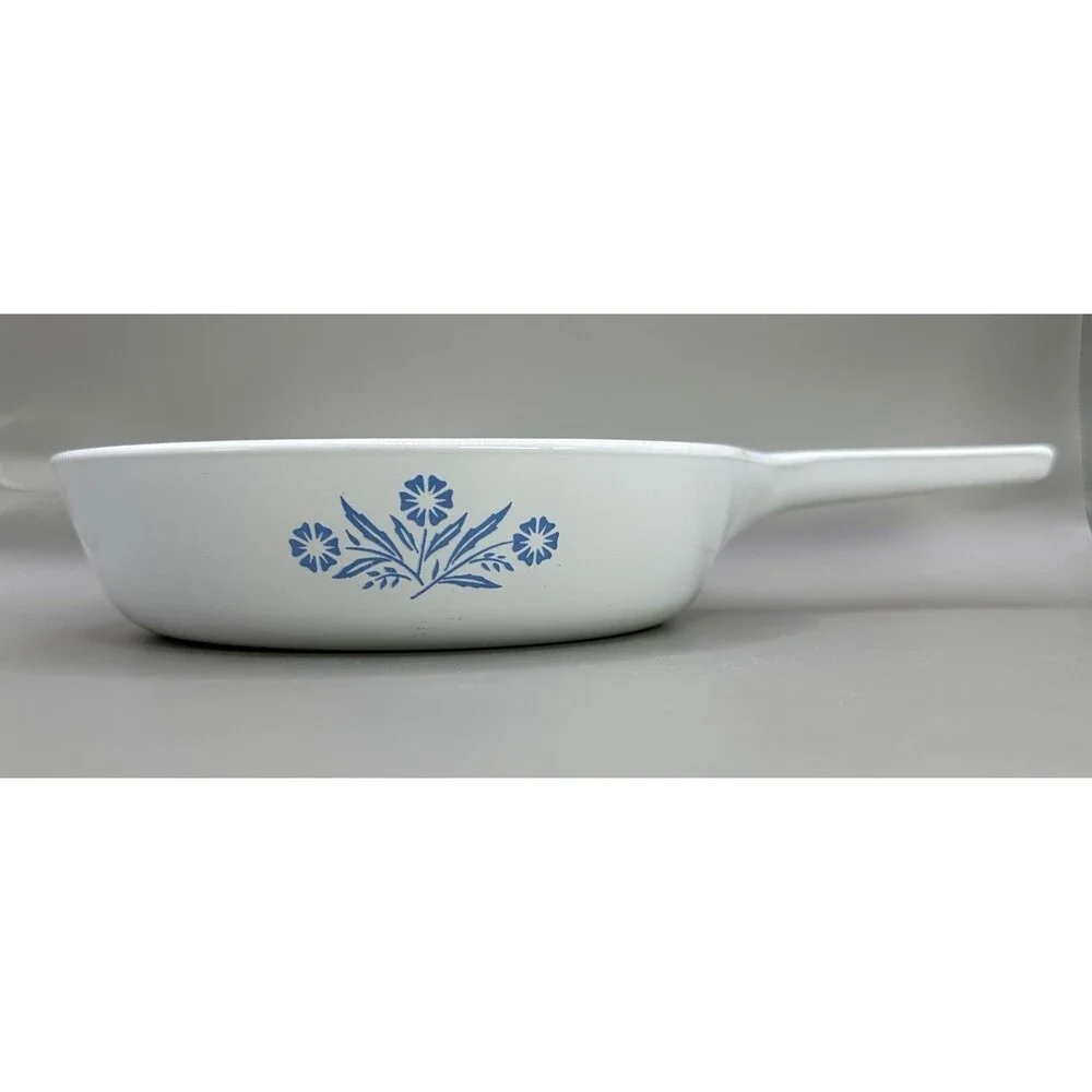 Vintage Corning Ware Grab-It P-150-B 15 oz Bowl & 6½” Baker Blue Floral USA
